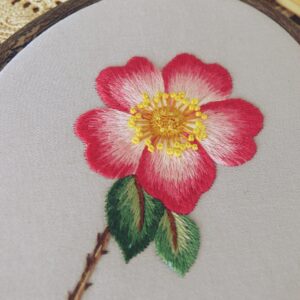 embroidery home decor dog rose
