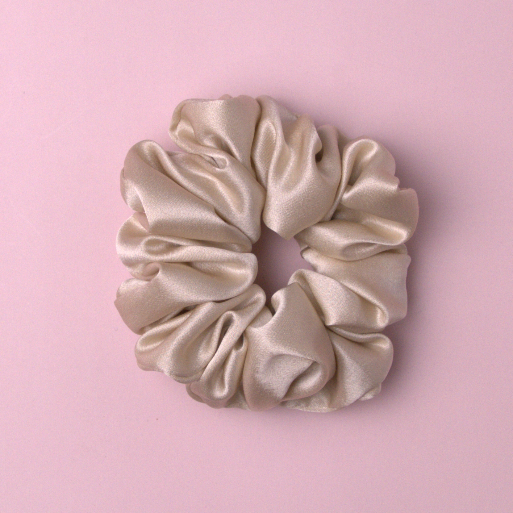 scrunchie z jedwabiu beżowa