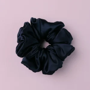 scrunchie z satyny granatowa