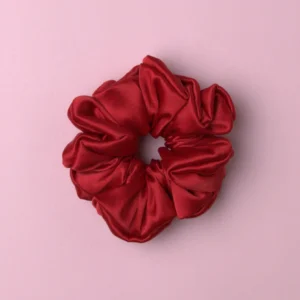 scrunchie satynowa czerwona