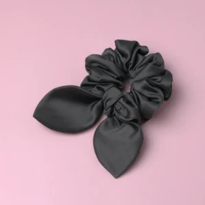 Scrunchie satynowa z uszkami khaki